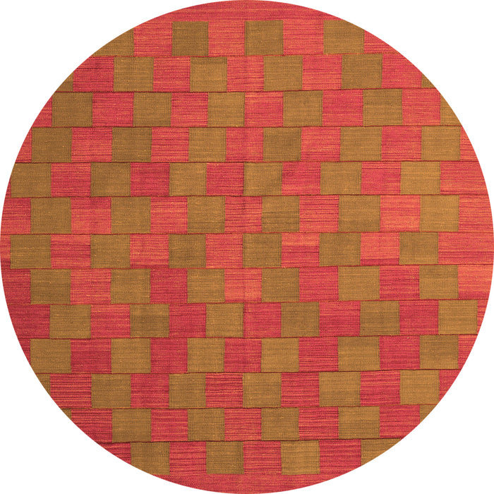 Square Abstract Orange Contemporary Rug, con2790org