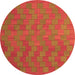 Square Abstract Orange Contemporary Rug, con2790org