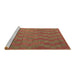 Sideview of Machine Washable Abstract Brown Contemporary Rug, wshcon2790brn