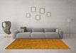 Machine Washable Abstract Yellow Contemporary Rug in a Living Room, wshcon2790yw