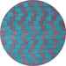 Round Machine Washable Abstract Light Blue Contemporary Rug, wshcon2790lblu