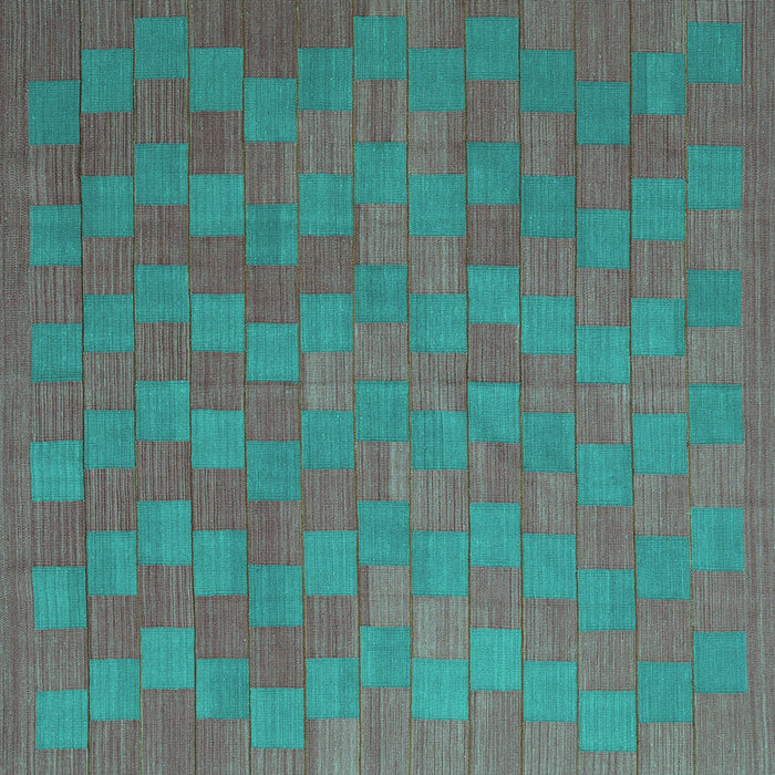 Square Abstract Turquoise Contemporary Rug, con2790turq
