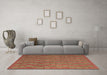 Machine Washable Abstract Brown Contemporary Rug in a Living Room,, wshcon2790brn