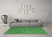 Machine Washable Abstract Emerald Green Contemporary Area Rugs in a Living Room,, wshcon2790emgrn