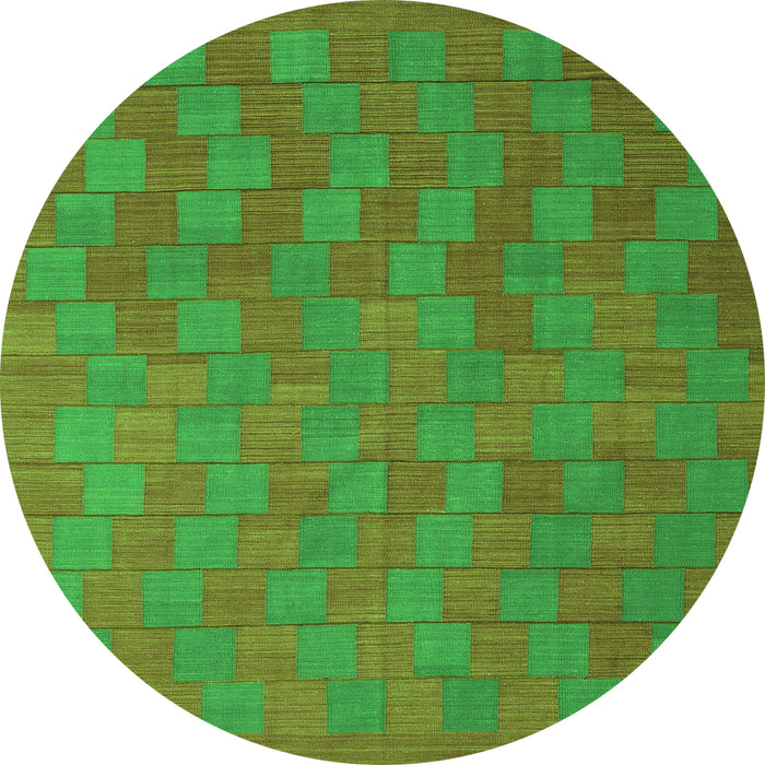 Square Abstract Green Contemporary Rug, con2790grn