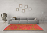 Machine Washable Abstract Orange Contemporary Rug, wshcon2790org