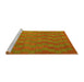 Sideview of Machine Washable Abstract Yellow Contemporary Rug, wshcon2790yw