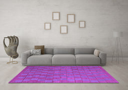 Machine Washable Abstract Purple Contemporary Area Rugs in a Living Room, wshcon2790pur