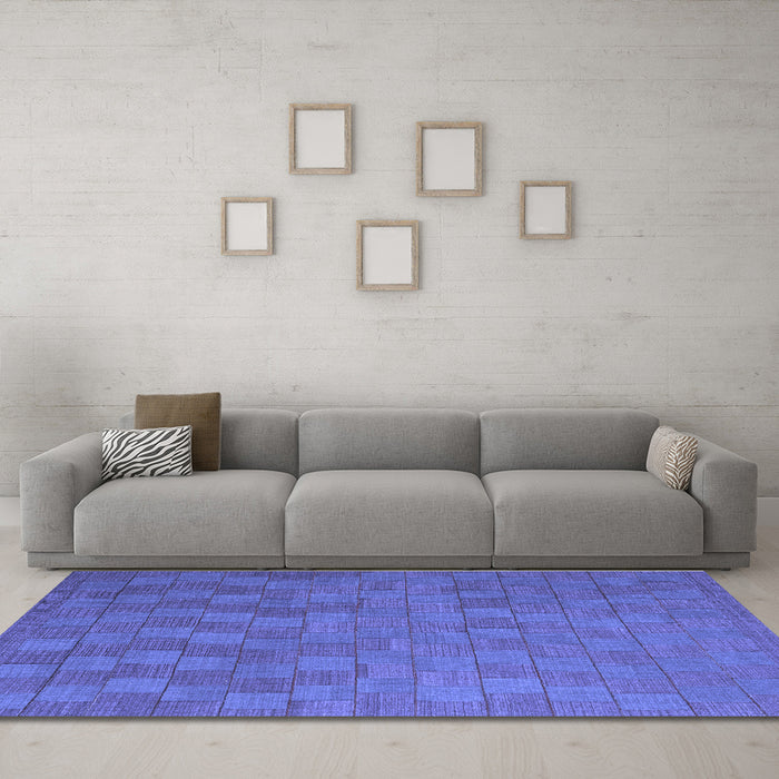 Machine Washable Abstract Blue Contemporary Rug in a Living Room, wshcon2790blu