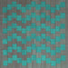 Square Machine Washable Abstract Turquoise Contemporary Area Rugs, wshcon2790turq