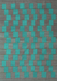 Abstract Turquoise Contemporary Rug, con2790turq