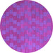 Round Abstract Purple Contemporary Rug, con2790pur