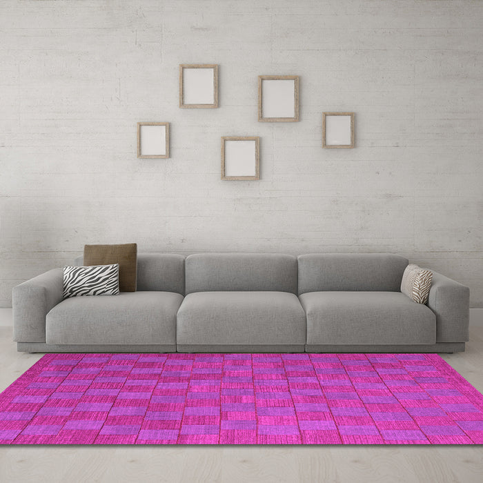 Machine Washable Abstract Pink Contemporary Rug in a Living Room, wshcon2790pnk