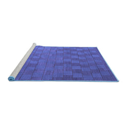 Sideview of Machine Washable Abstract Blue Contemporary Rug, wshcon2790blu