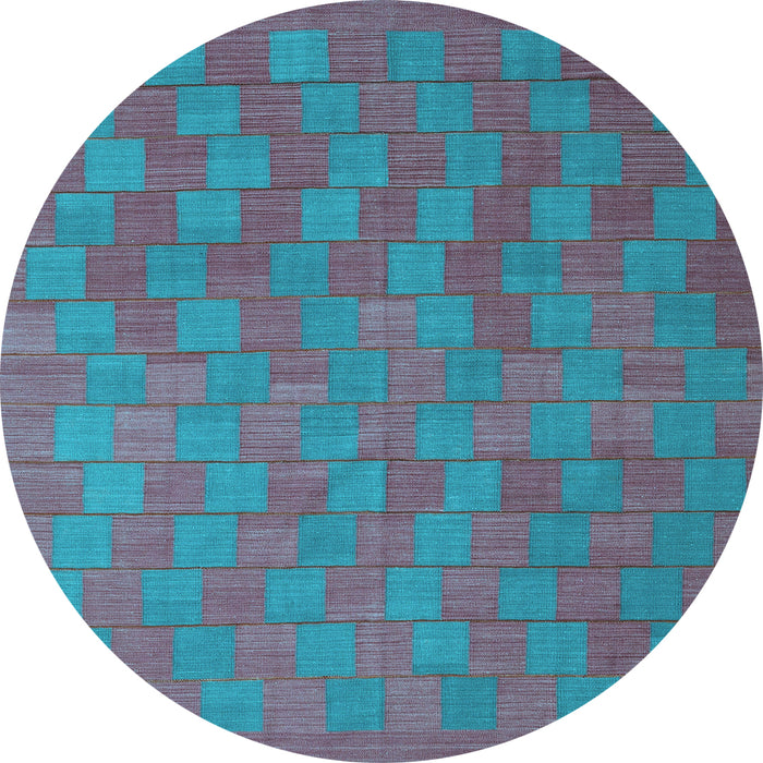Round Abstract Light Blue Contemporary Rug, con2790lblu