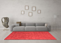 Machine Washable Abstract Red Contemporary Rug, wshcon2790red