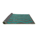 Sideview of Abstract Turquoise Contemporary Rug, con2790turq