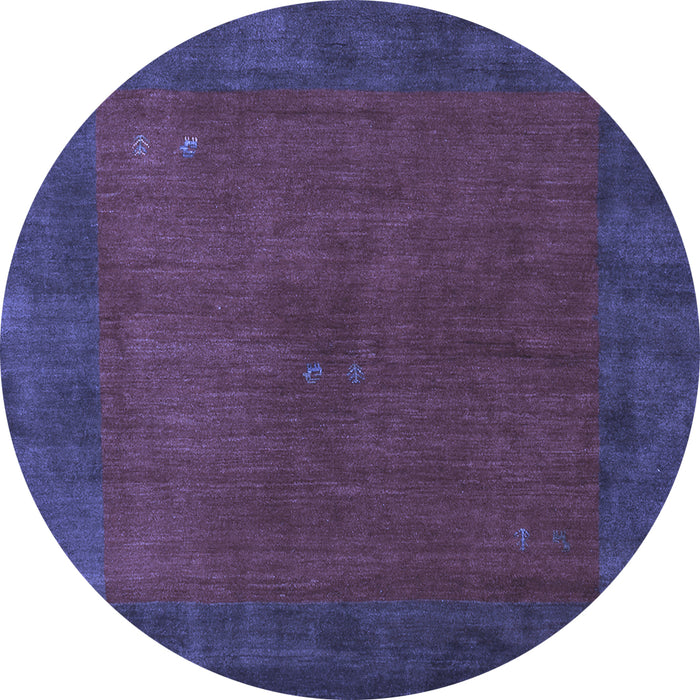 Round Abstract Blue Contemporary Rug, con2791blu