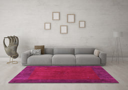 Machine Washable Abstract Pink Contemporary Rug in a Living Room, wshcon2791pnk