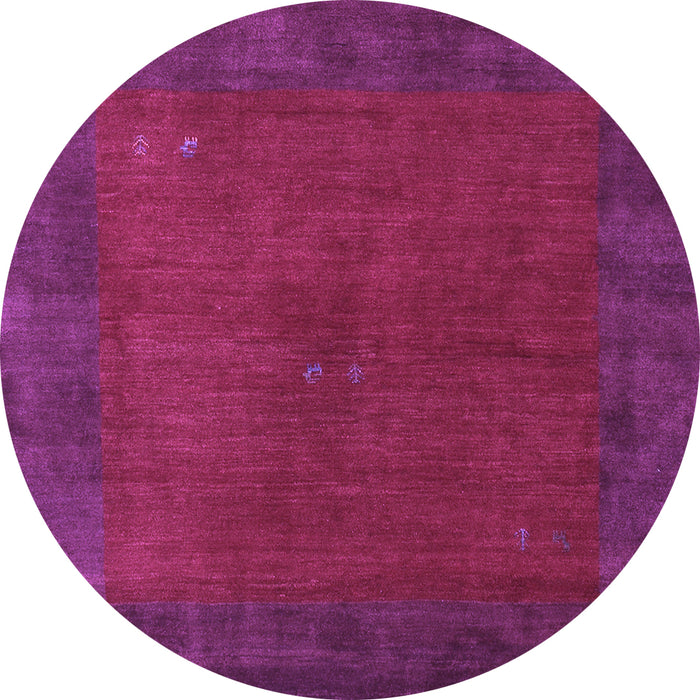 Round Abstract Purple Contemporary Rug, con2791pur