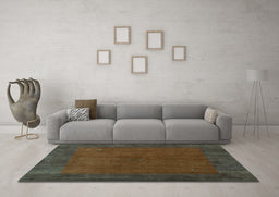 Machine Washable Abstract Turquoise Contemporary Area Rugs in a Living Room,, wshcon2791turq