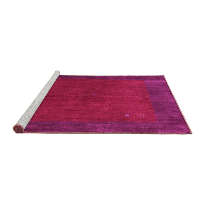 Sideview of Machine Washable Abstract Pink Contemporary Rug, wshcon2791pnk