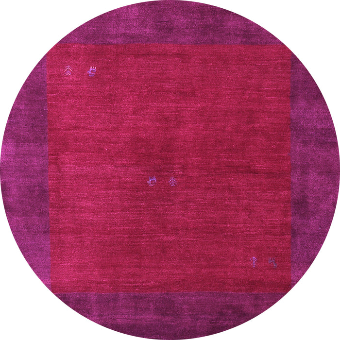 Round Machine Washable Abstract Pink Contemporary Rug, wshcon2791pnk