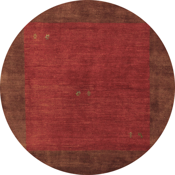 Round Machine Washable Abstract Brown Contemporary Rug, wshcon2791brn