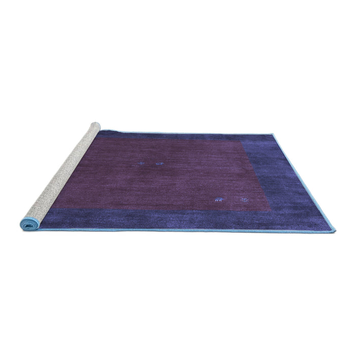 Sideview of Machine Washable Abstract Blue Contemporary Rug, wshcon2791blu