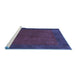 Sideview of Machine Washable Abstract Blue Contemporary Rug, wshcon2791blu