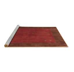 Sideview of Machine Washable Abstract Brown Contemporary Rug, wshcon2791brn