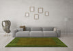 Machine Washable Abstract Green Contemporary Area Rugs in a Living Room,, wshcon2791grn