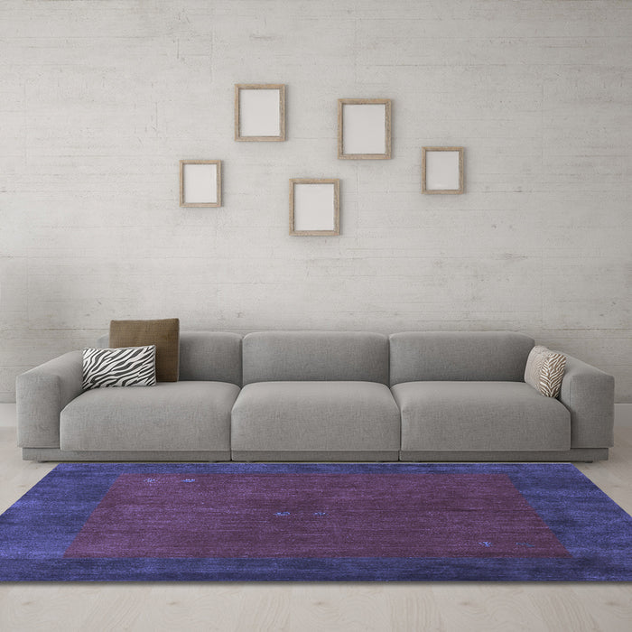 Machine Washable Abstract Blue Contemporary Rug in a Living Room, wshcon2791blu