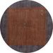 Round Abstract Light Blue Contemporary Rug, con2791lblu