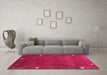 Machine Washable Abstract Pink Contemporary Rug in a Living Room, wshcon2792pnk