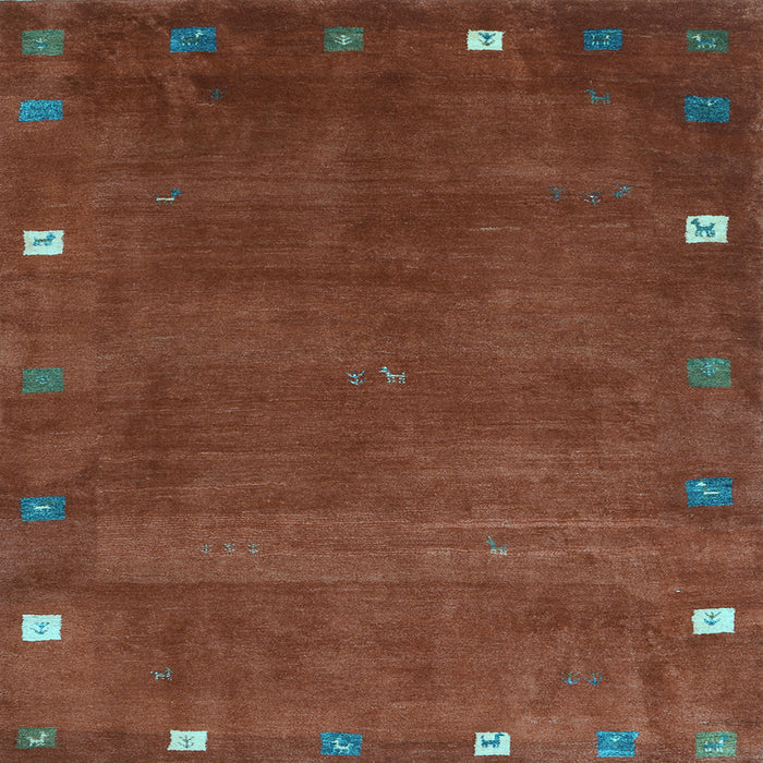 Square Abstract Light Blue Contemporary Rug, con2792lblu