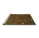 Sideview of Machine Washable Abstract Turquoise Contemporary Area Rugs, wshcon2792turq