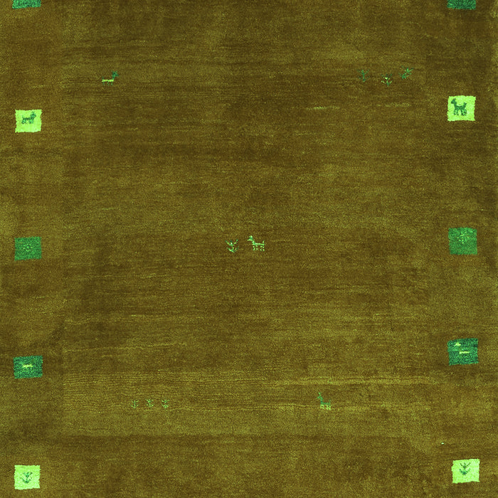 Serging Thickness of Machine Washable Abstract Green Contemporary Area Rugs, wshcon2792grn