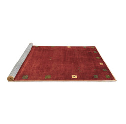 Sideview of Machine Washable Abstract Brown Contemporary Rug, wshcon2792brn