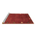 Sideview of Machine Washable Abstract Brown Contemporary Rug, wshcon2792brn