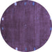 Round Machine Washable Abstract Blue Contemporary Rug, wshcon2792blu