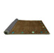 Sideview of Abstract Turquoise Contemporary Rug, con2792turq