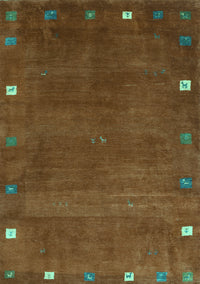 Abstract Turquoise Contemporary Rug, con2792turq