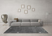 Machine Washable Abstract Gray Contemporary Rug in a Living Room,, wshcon2792gry