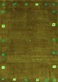 Abstract Green Contemporary Rug, con2792grn