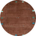 Round Abstract Light Blue Contemporary Rug, con2792lblu