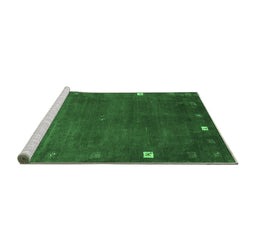 Sideview of Machine Washable Abstract Emerald Green Contemporary Area Rugs, wshcon2792emgrn
