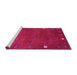 Sideview of Machine Washable Abstract Pink Contemporary Rug, wshcon2792pnk