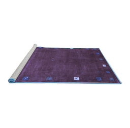 Sideview of Machine Washable Abstract Blue Contemporary Rug, wshcon2792blu