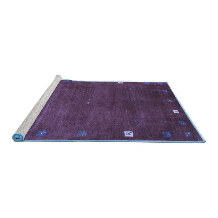 Sideview of Machine Washable Abstract Blue Contemporary Rug, wshcon2792blu
